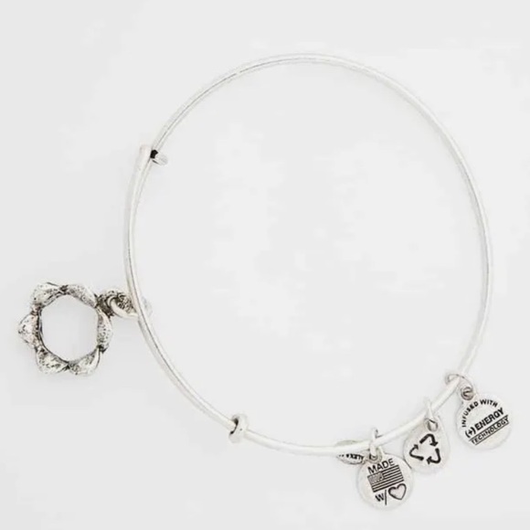 Alex and Ani Queen's Crown Russian Silver Charm Bangle - Picture 2 of 2